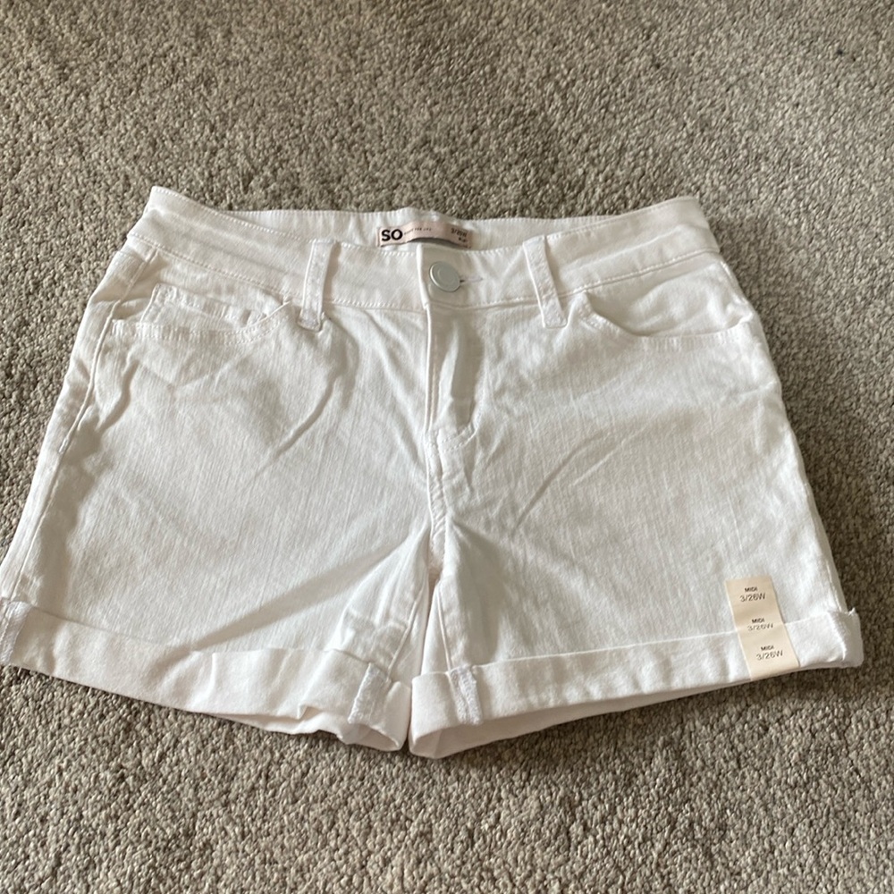 SO white jean shorts NWT